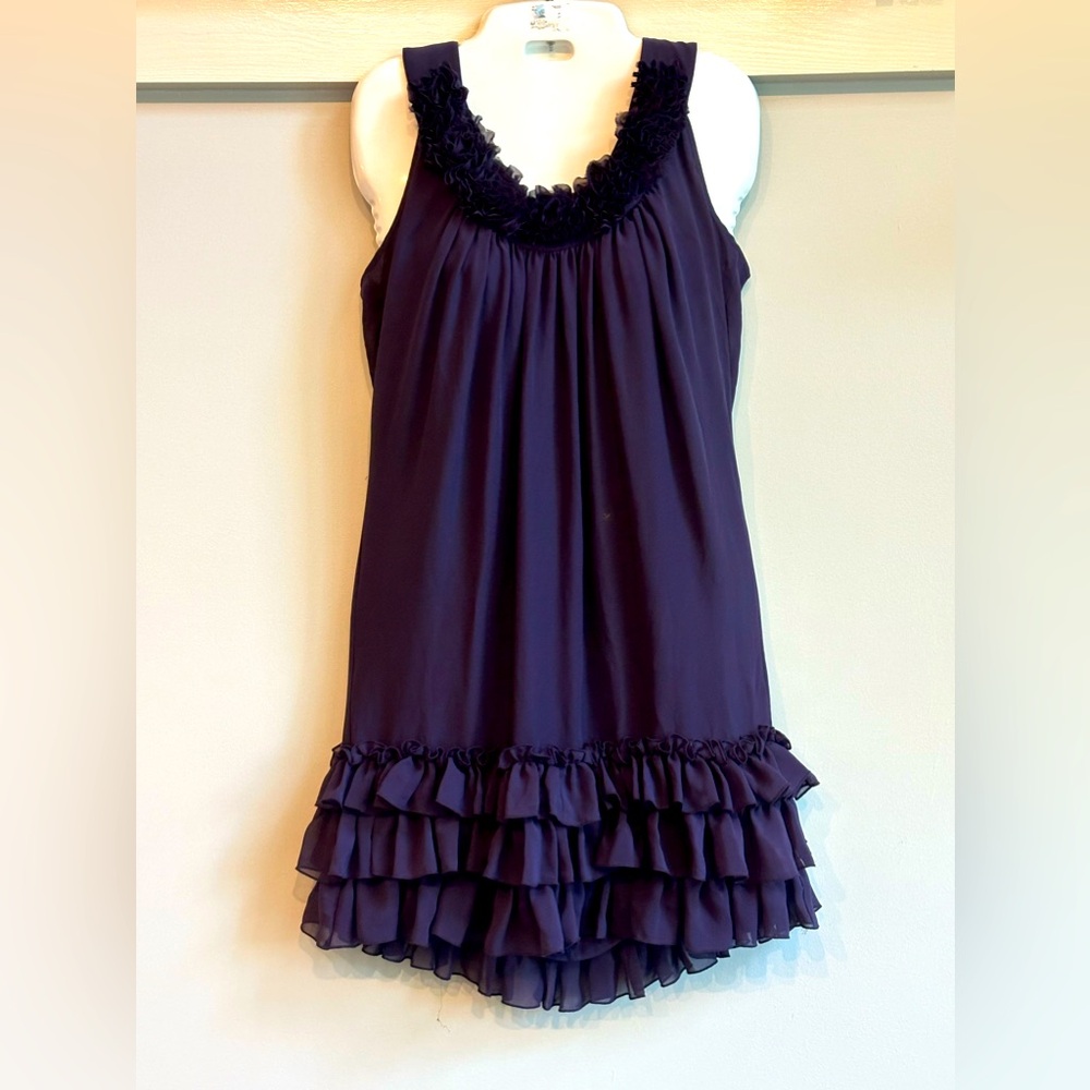 Stunning Ted Baker Size 2 (US size 4-6) Purple Dress with Ruffles